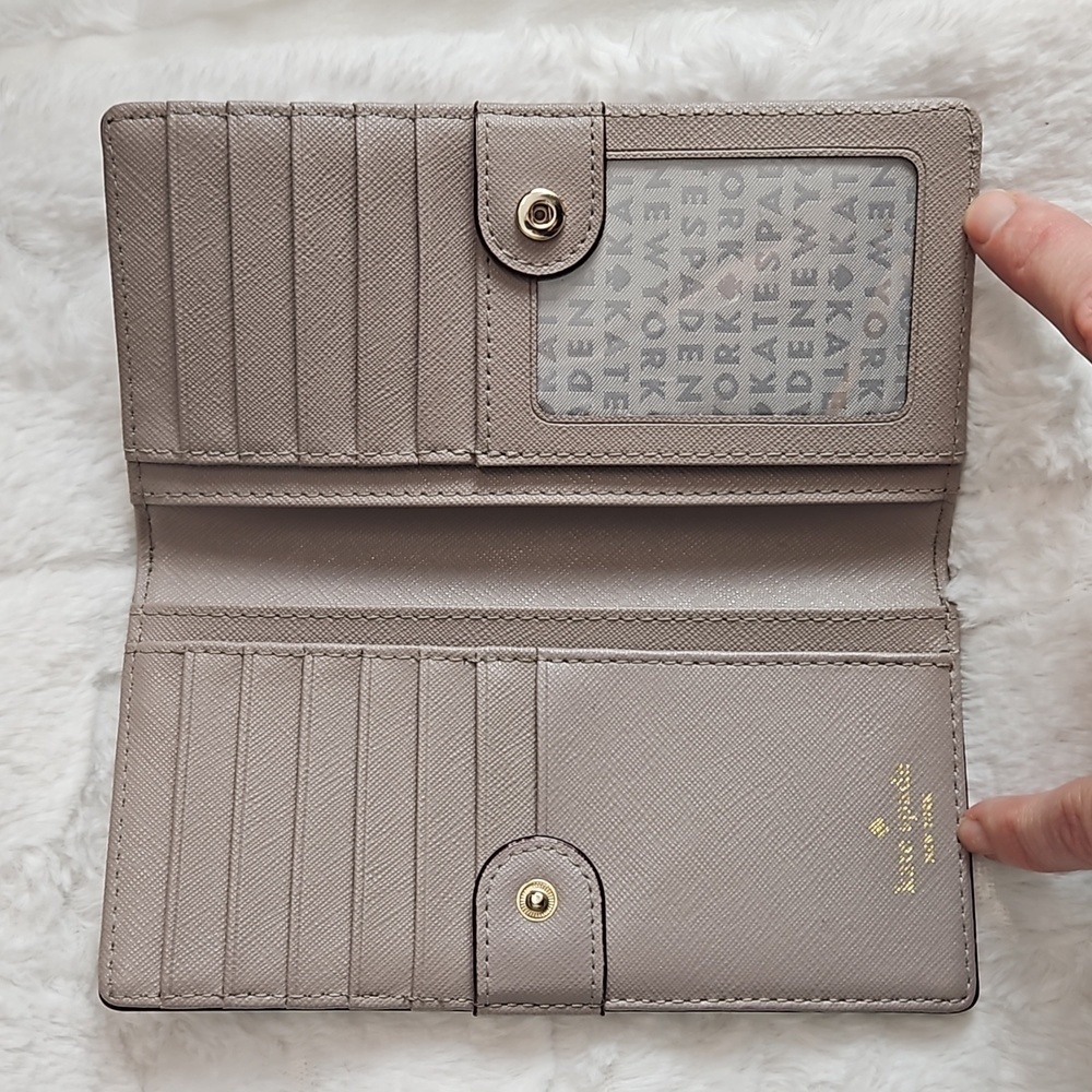 Kate Spade Grey/Taupe Leather Wallet - Picture 5 of 8